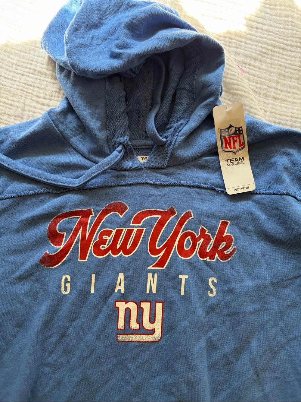 NWT Women XL NFL New York Giants Blue Hooded Sweater